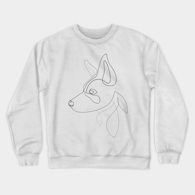 Border Collie 2 - one line drawing Crewneck Sweatshirt by addillum